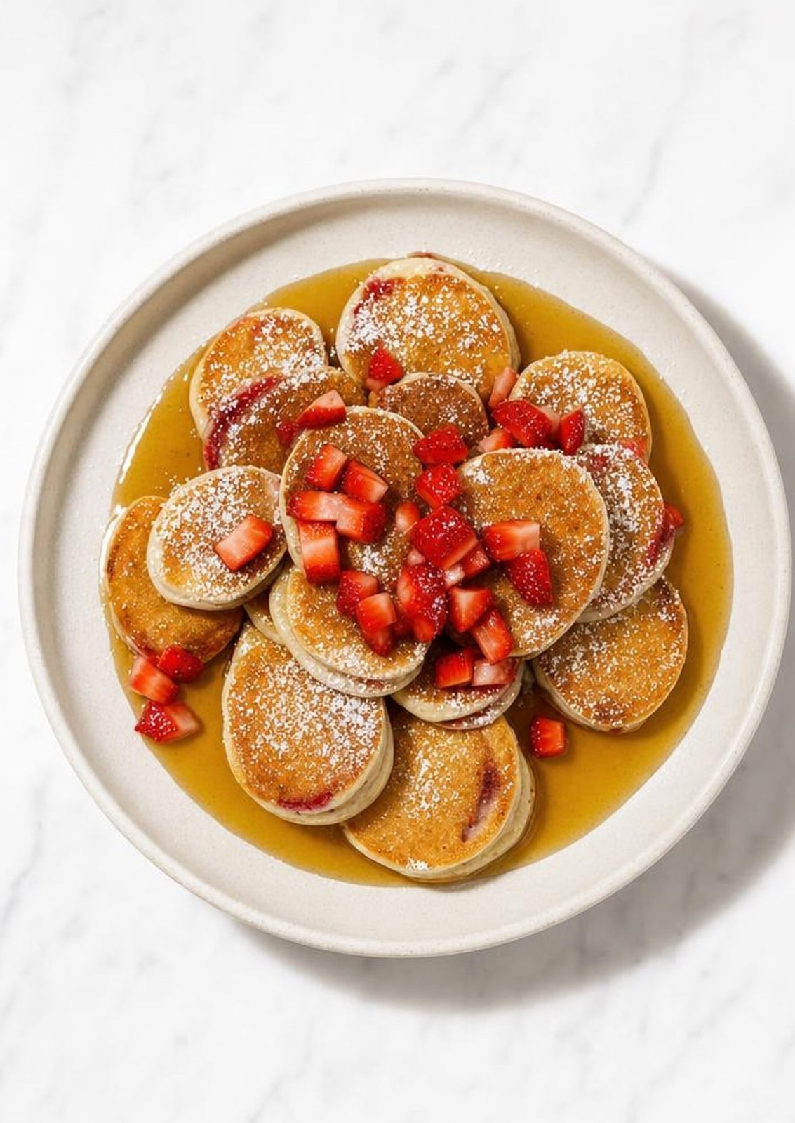 Honey Strawberry Mini Pancakes