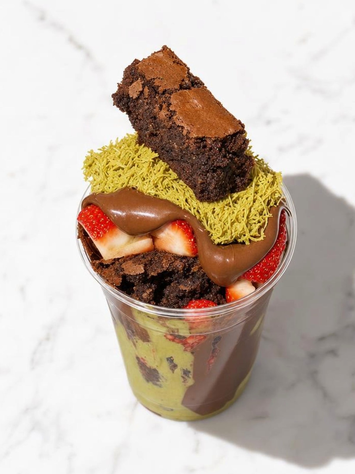 Strawberry Brownie Dubai Chocolate Cup