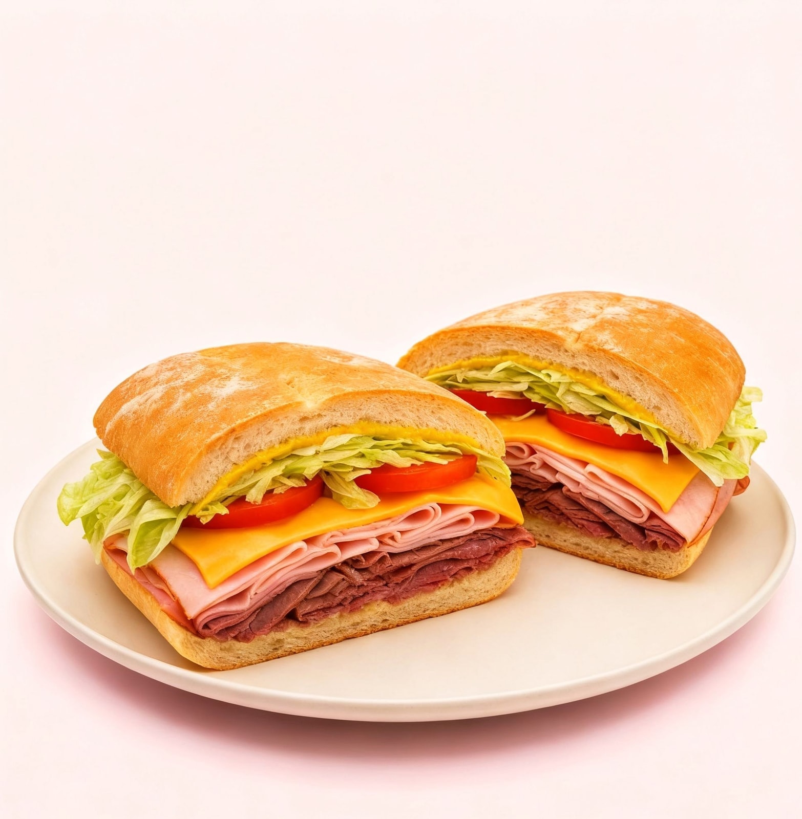 Turkey Ham Roast Beef American Cheese Sandwich