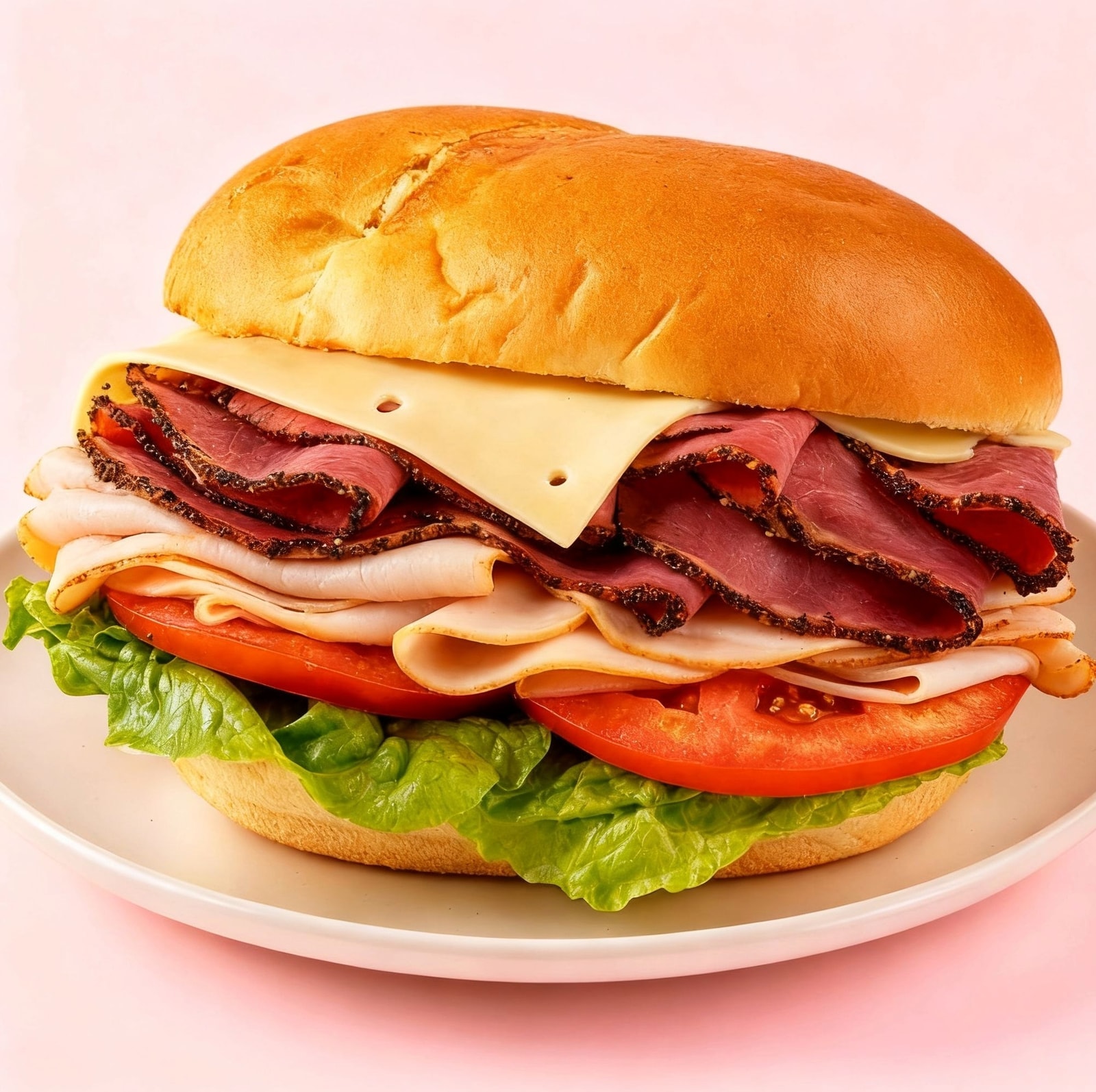 Turkey Pastrami Swiss Sandwich