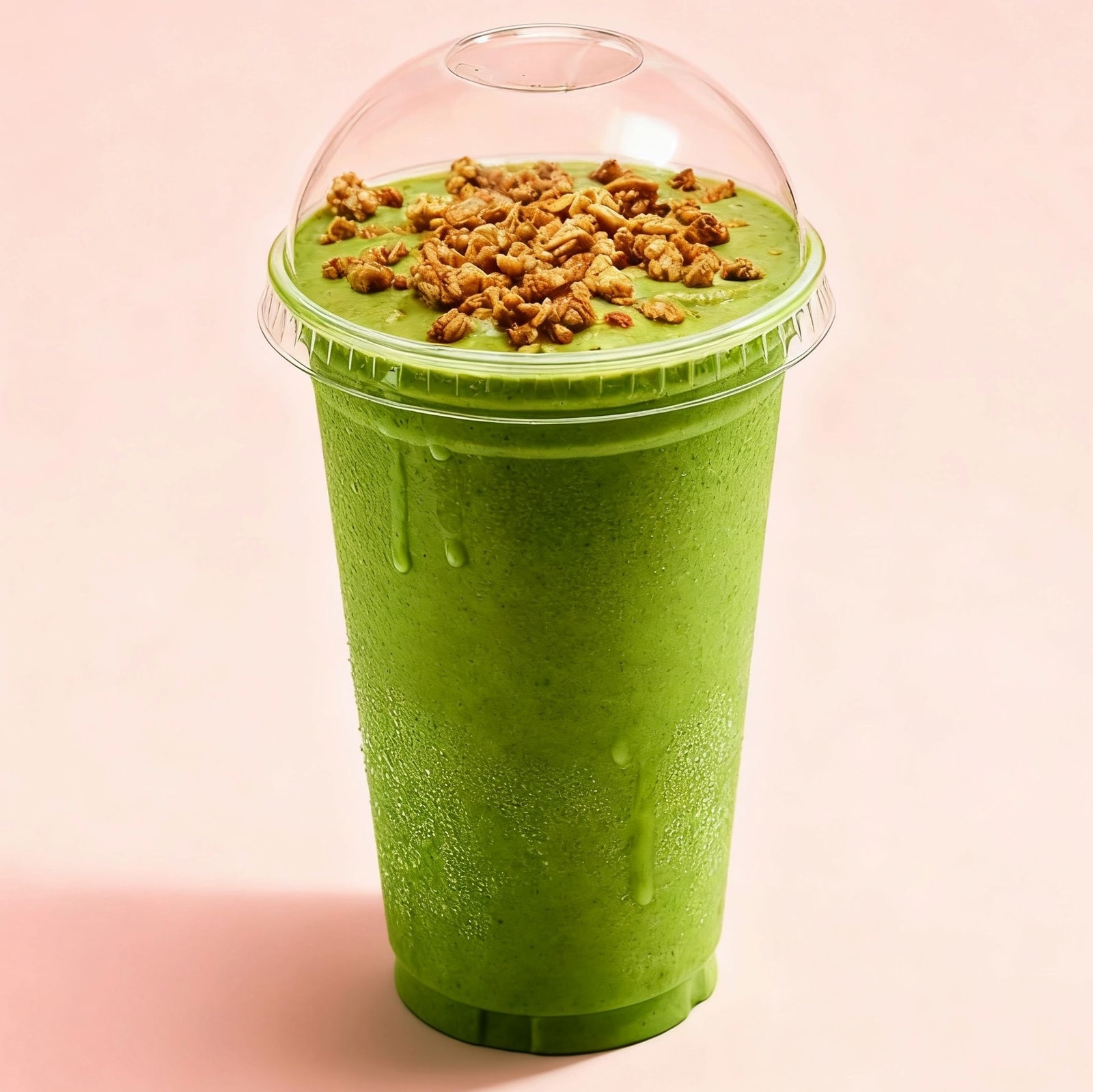 Moon Light Peanut Butter Smoothie: Banana, Spinach, Granola & Almond Milk